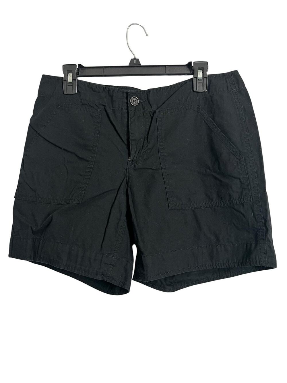 Gap Hadley Utility Shorts Womens 12 Black Twill Flat Front Pockets Casual Summer
